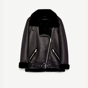 Zara Aviator shearling jacket